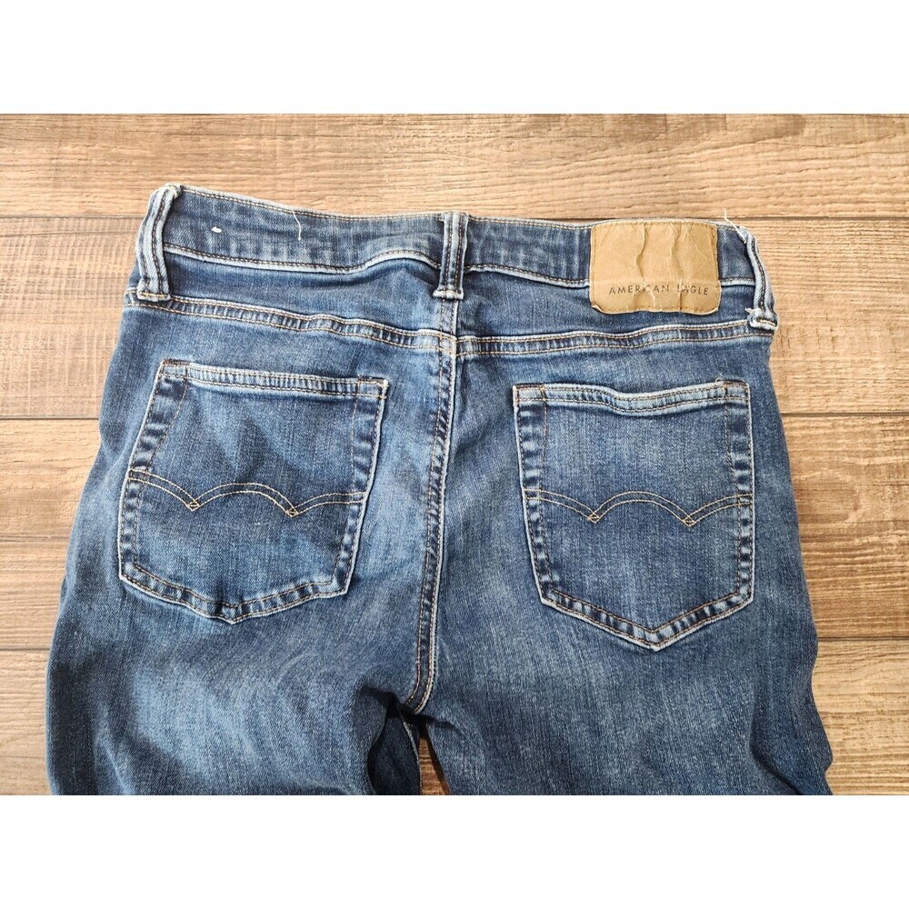American Eagle Next Level Flex Men Teen Skinny Slim Jeans Sz 30x32 Daek - Picture 6 of 11